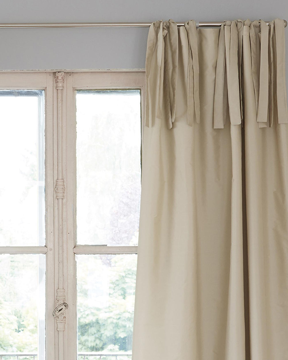 Faux-Silk Vorhang Silberbeige