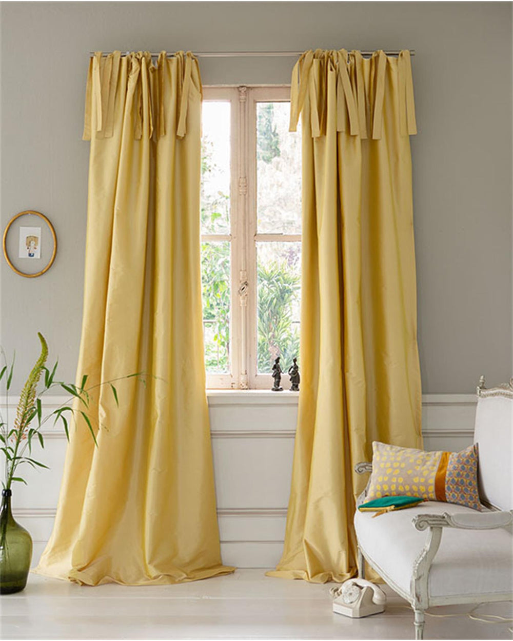 Faux-Silk-Vorhang gelb