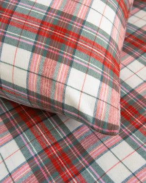 Flanellbettwäsche rot-grün-weiß kariert