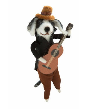 Stehfigur Hund mit Gitarre