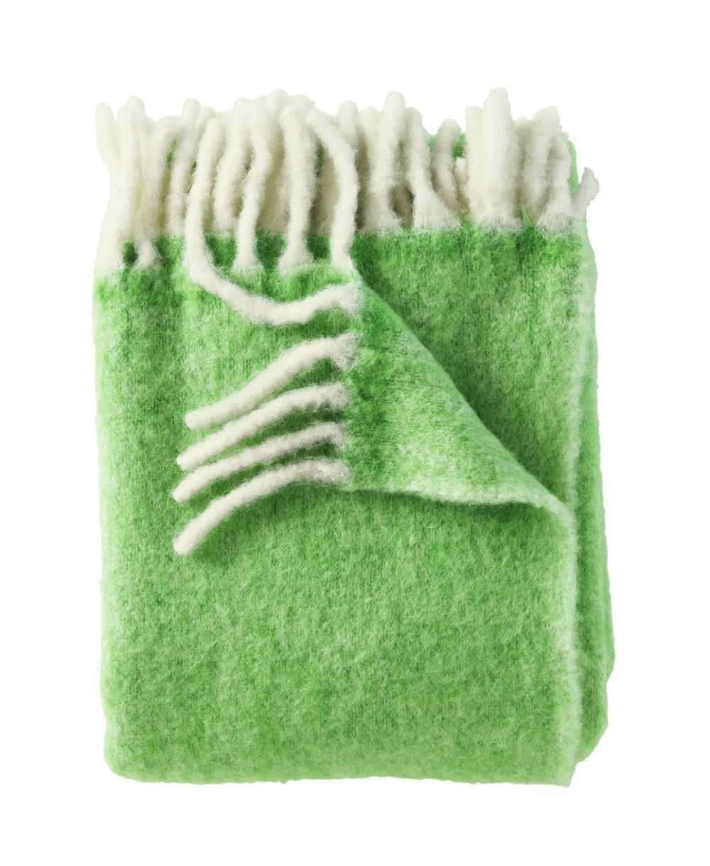 Wolldecke leuchtendes Grün mit Fransen