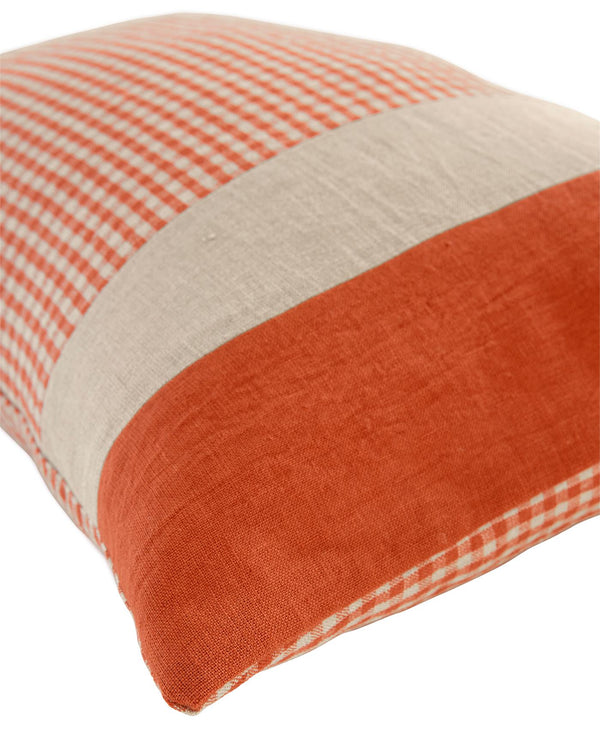Kissenhülle Orange Vichy