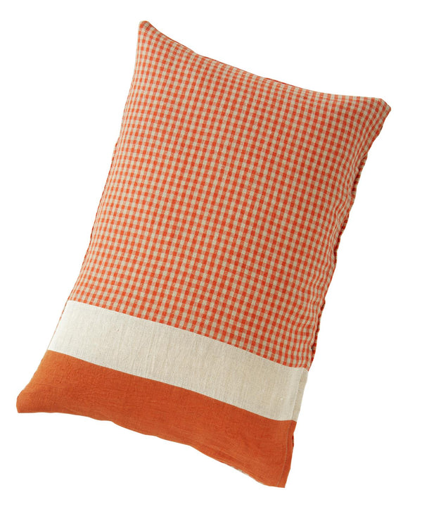 Kissenhülle Orange Vichy