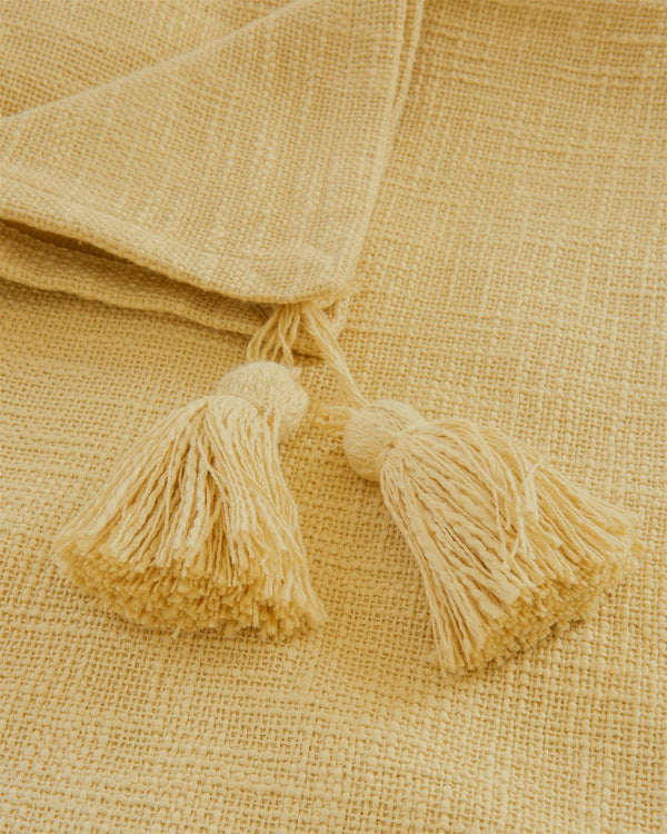 Tagesdecke Gelb mit Quasten