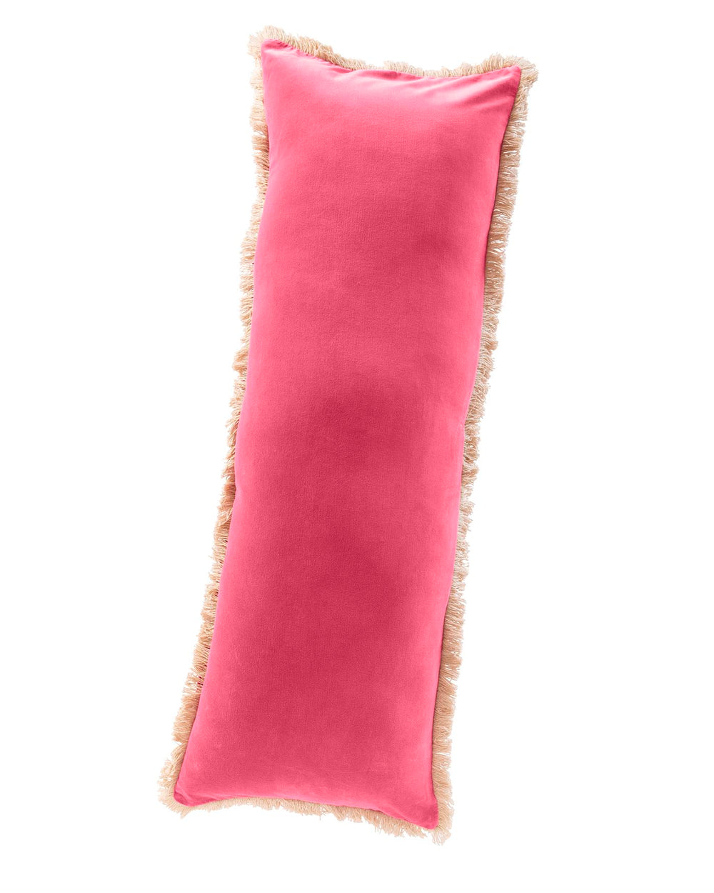 Samtkissen mit Fransen Pink