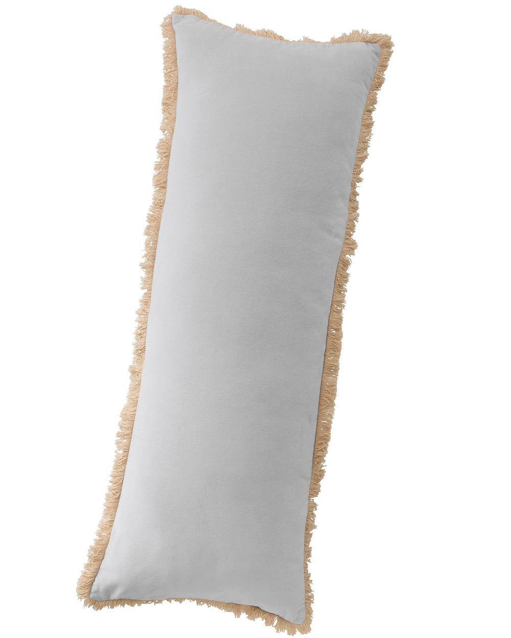 Samtkissen mit Fransen Moonlight Grey