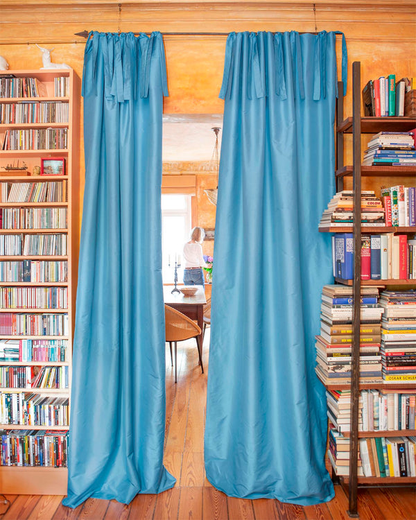 Faux-Silk-Vorhang Blau