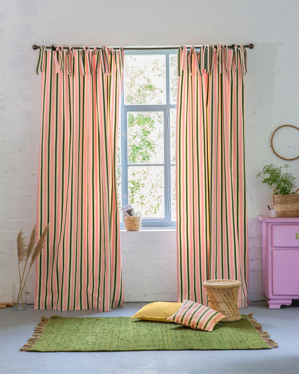 Vorhang Trinidad, pink gestreift