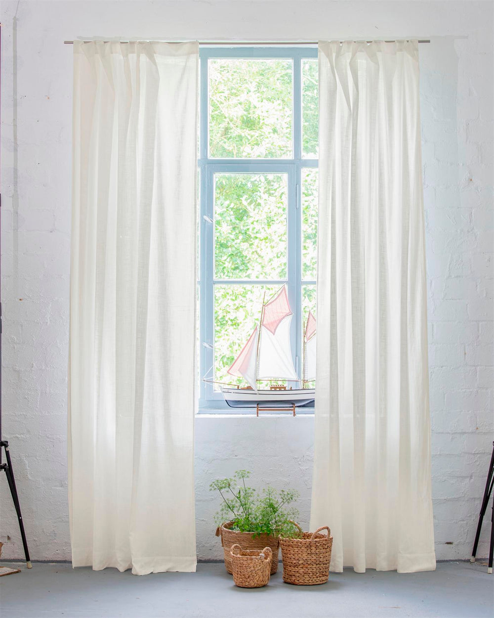 Vorhang Leinenlook, transparent