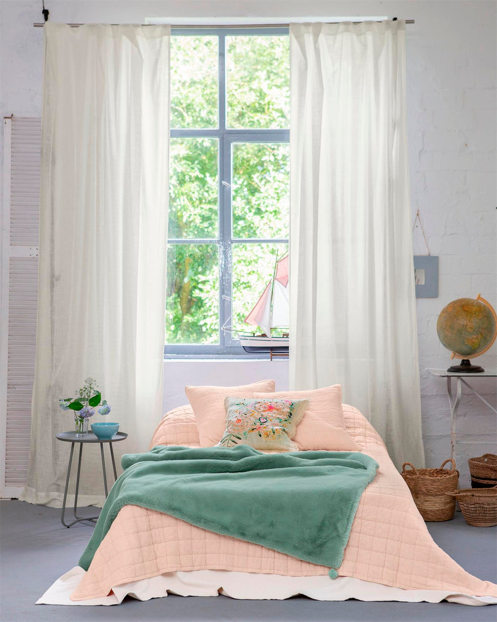 Vorhang Leinenlook, transparent