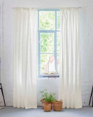 Vorhang Leinenlook, transparent