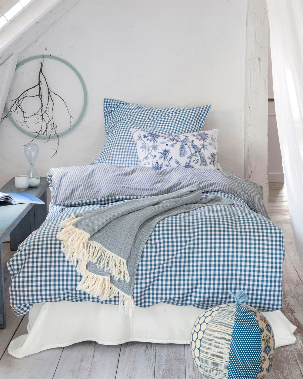 Plaid Blau, Herringbonewebung