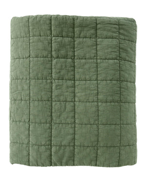 Steppdecke Stonewashed Efeu