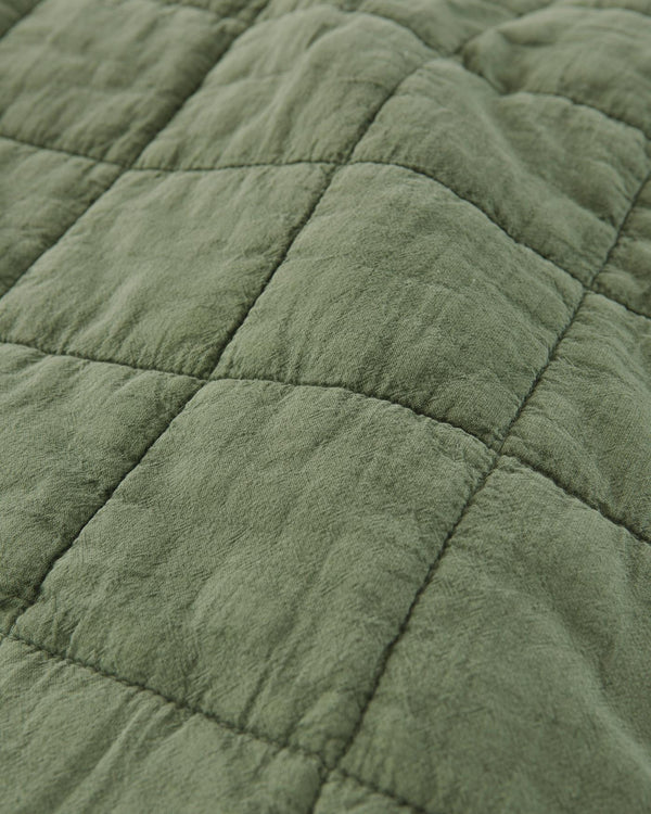 Steppdecke Stonewashed Efeu