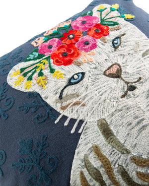 Kissenhülle Katze mit Blumen