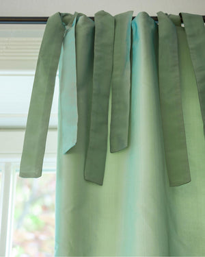 Faux-Silk-Vorhang Verde Grün-schimmernd