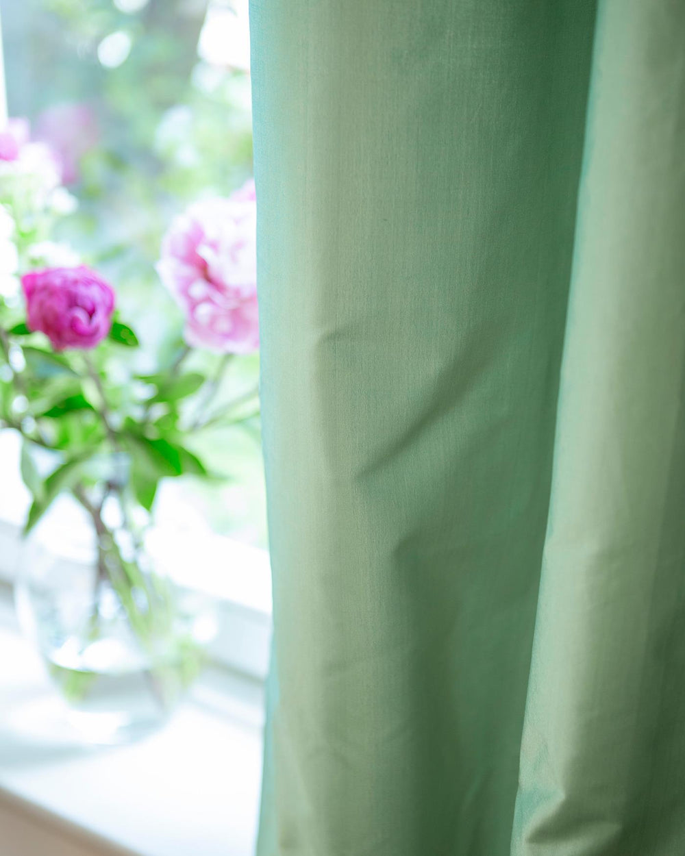 Faux-Silk-Vorhang Verde Grün-schimmernd