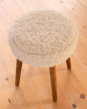 Hocker Plüschbezug Offwhite