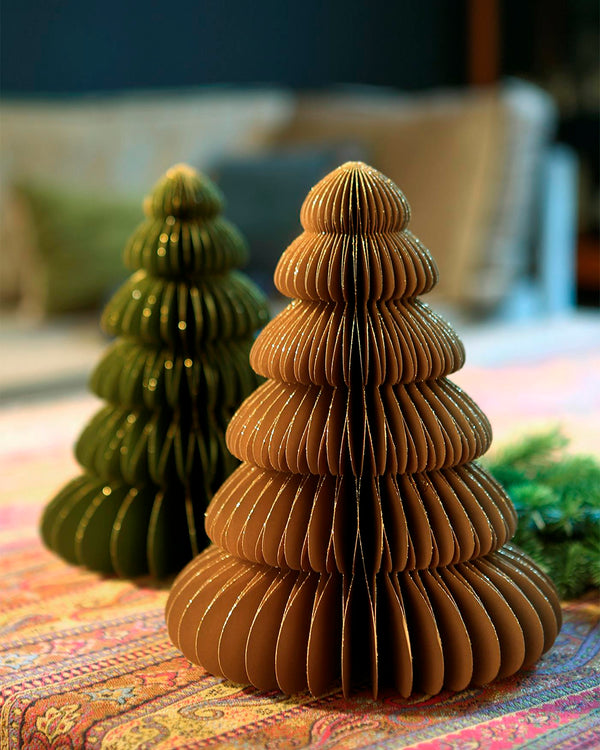 Tischschmuck Tannenbaum Glitzer Gold