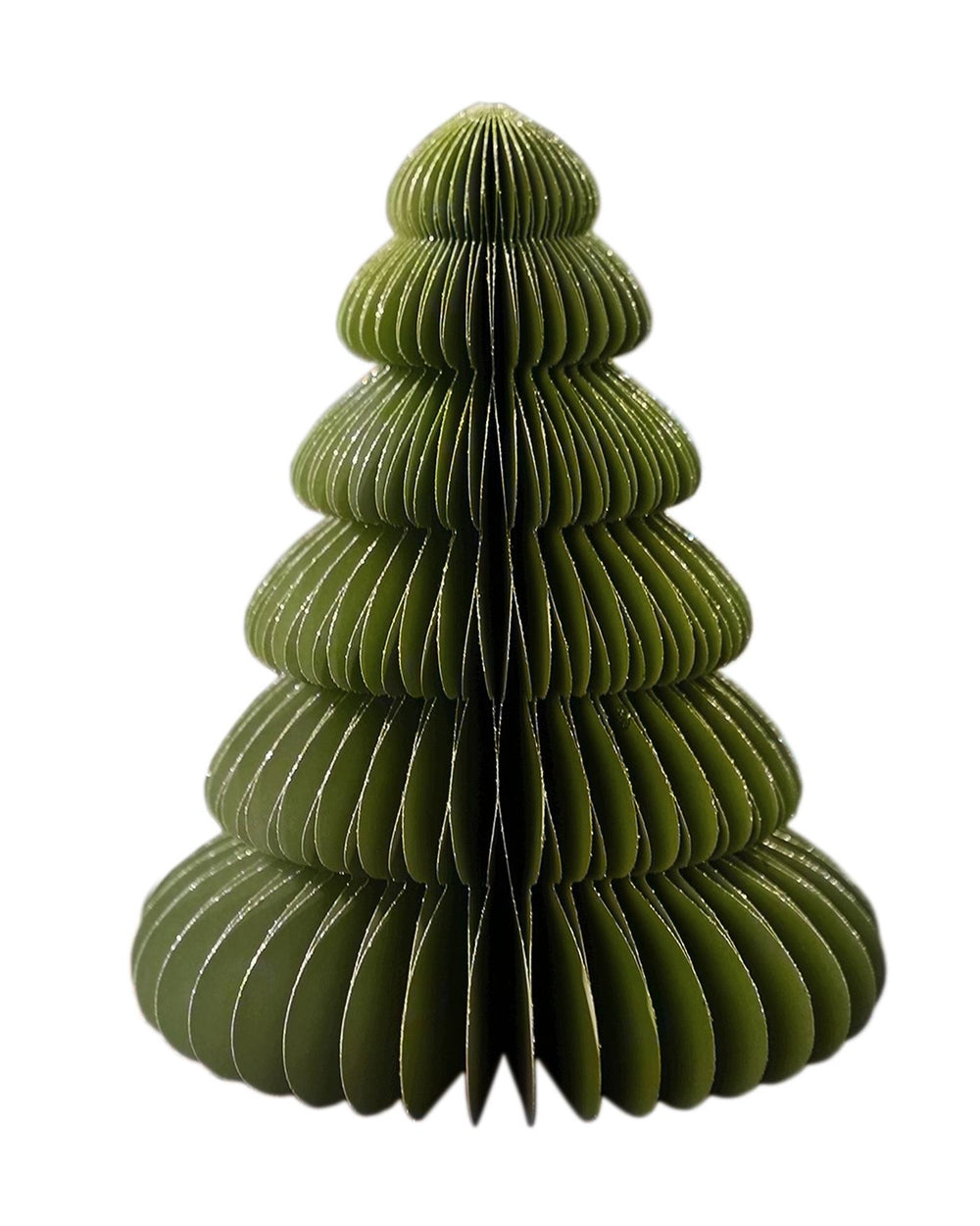 Tischschmuck Tannenbaum Glitzer Oliv