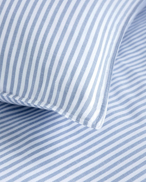Bettwäsche Kopenhagen, Blau gestreift - GOTS
