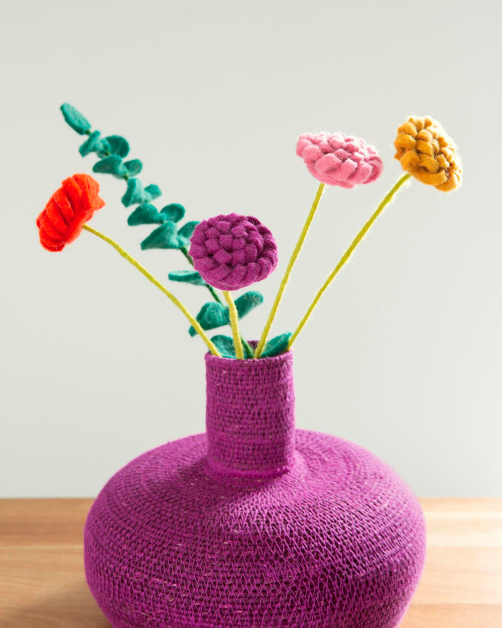 Deko-Vase Seegras Dunkles Pink