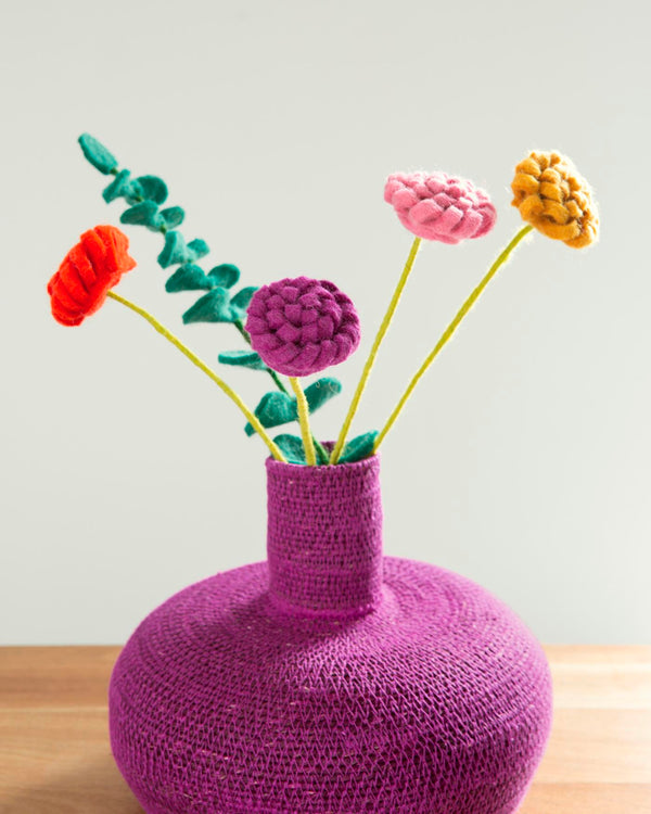 Deko-Vase Seegras Helles Rosa