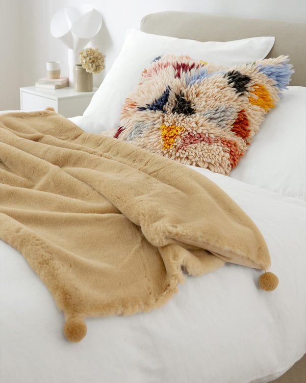 Plüschdecke Beige