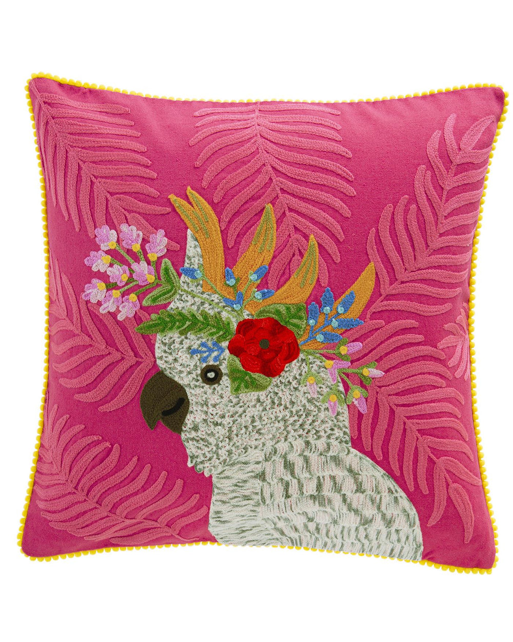 Kissenhülle Kakadu mit Blume