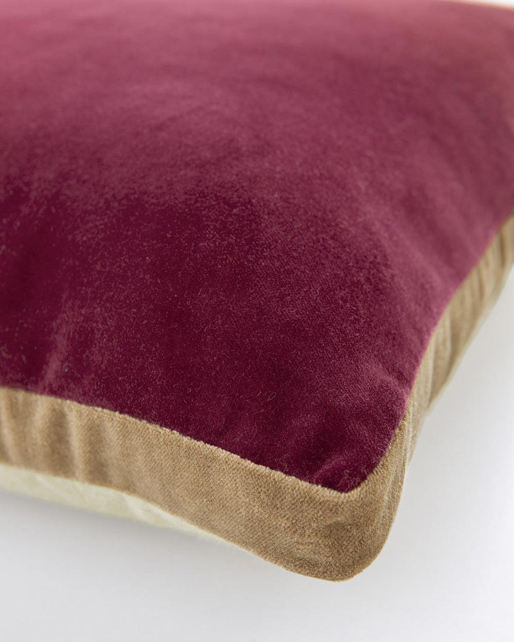 Samtkissenhülle Burgund-Hellbeige