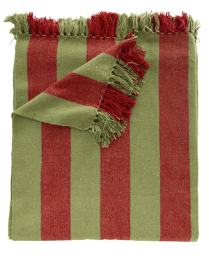 Tagesdecke Streifen Rot-Grün