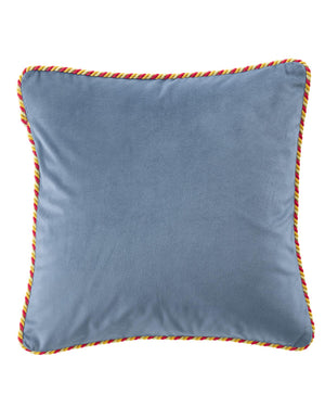 Samtkissenhülle Meeresblau, Kordelband