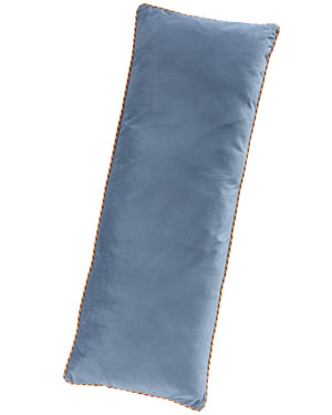 Samtkissen Meeresblau mit Kordelband, m. Füll.