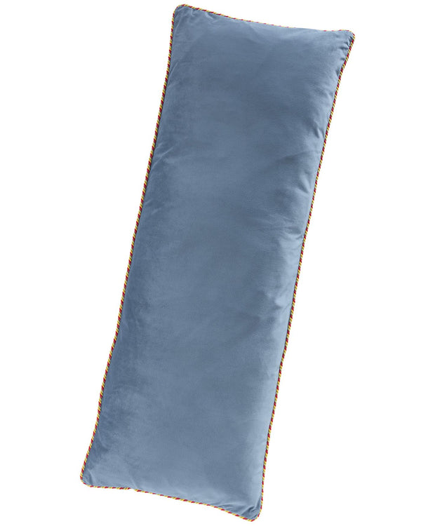 Samtkissen Meeresblau mit Kordelband, m. Füll.