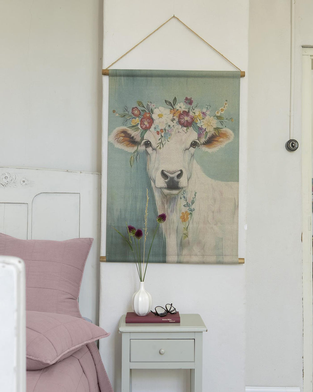 Wandbild Weiße Kuh