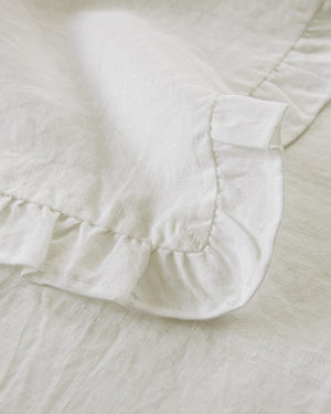 Serviette mit Volant, Halbleinen ,4er Set