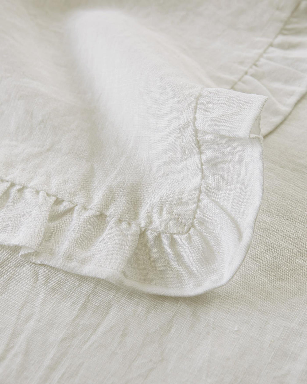Serviette mit Volant, Halbleinen ,4er Set