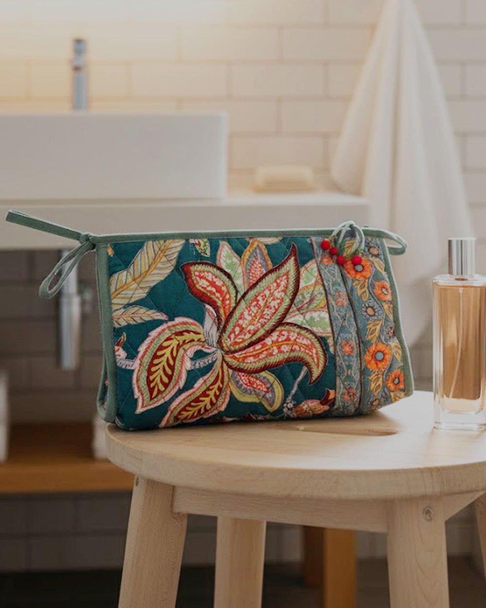 Kosmetiktasche Indiennes Grün