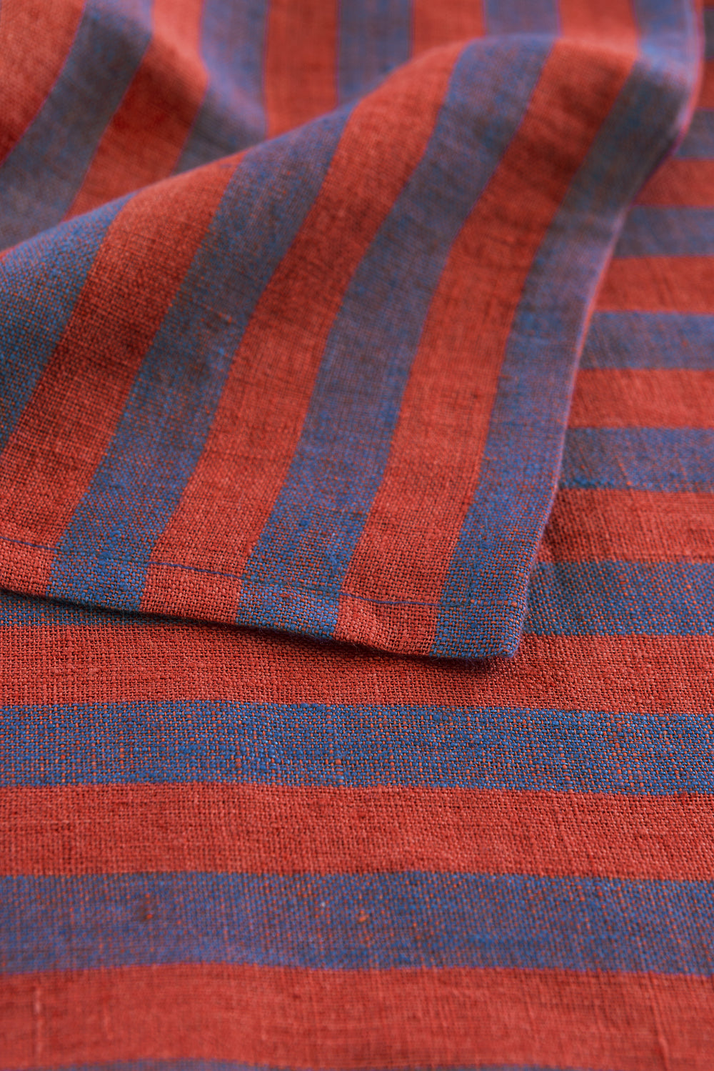 Leinen Tischdecke Rot-Blau