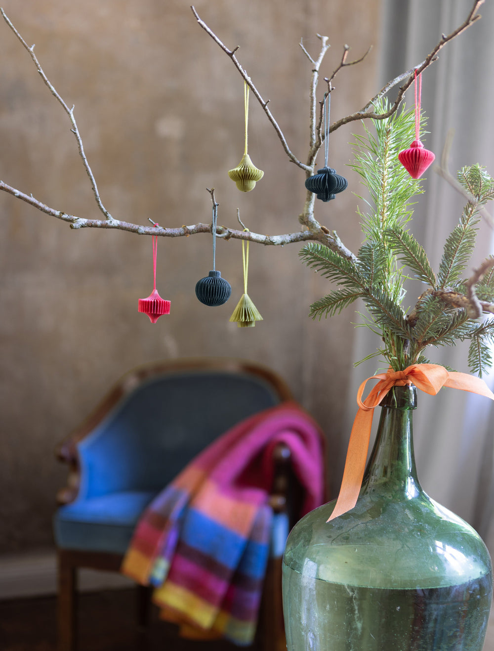 6er Set bunter Weihnachtsschmuck